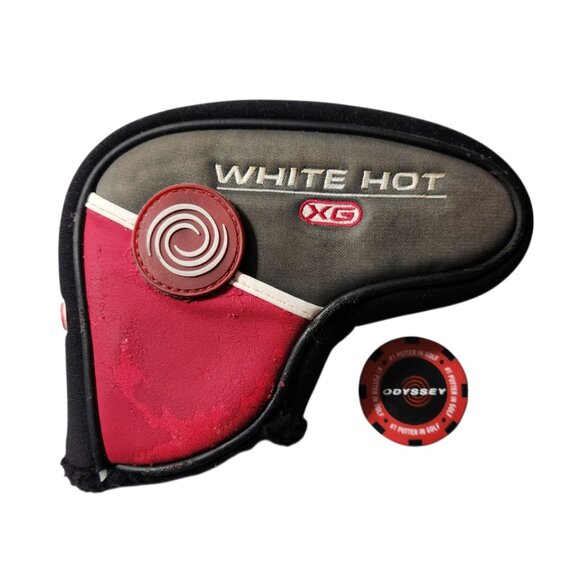 Odyssey White Hot XG Blade Putter Head Cover with Ball Marker Black Gray Red - Picture 1 of 4